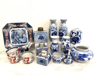 Lot 744  Blue and White Porcelain Vases Jars More