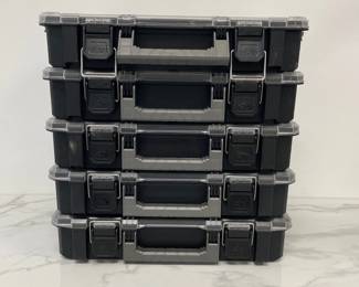 Lot 5110  5 Husky Stacking Interlocking Tool Storage Organizer Boxes