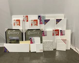 Lot 5058  Art Supplies Stretched Canvases Frames