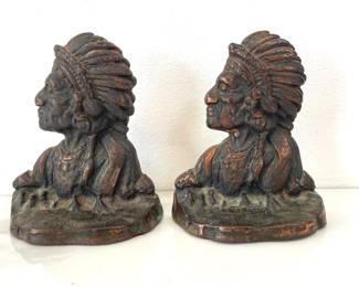 Lot 1152  Small Bronze Indian Head Bookends