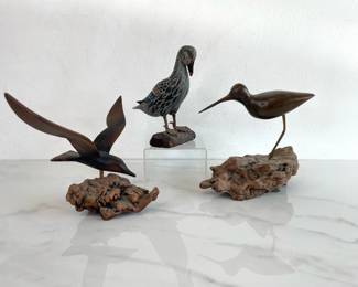 Lot 1105  Carved Wood Birds