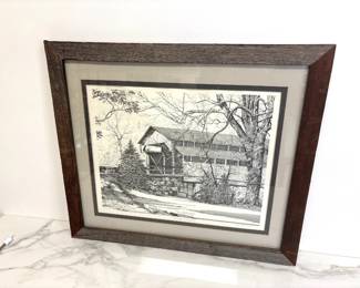 Lot 976  David R. Merrill The Bridge at Barrackville Limited Edition Art Print