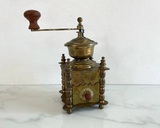 Lot 732  Vintage Brass Coffee Grinder
