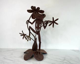 Lot 1095  Rustic Garden Frog Sculpture  Artist Signed
