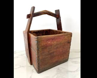 Lot 1172  Antique Wooden Grain Bucket