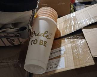 wedding items, bride cups,  bridal shower items