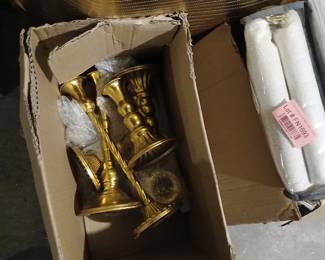 candlesticks, curtains