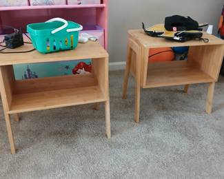 wood tables, stackable