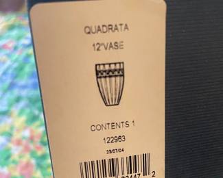 waterford vase -name on box