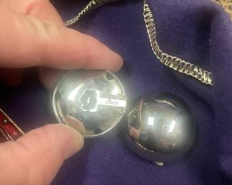 large vintage coro clip earrings -silver tone