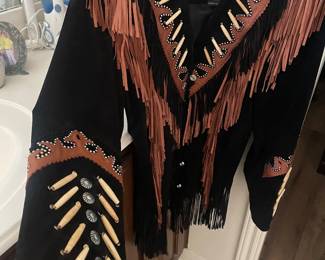 real deal all suede size 10-12 - western jacket - amazing detail
