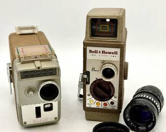 (2) Vintage Cameras & Cosmicar 50mm f/1.9 Television Lens