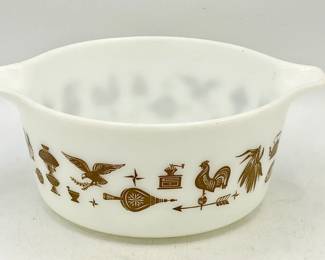 vintage Pyrex casserole dish Early American pattern