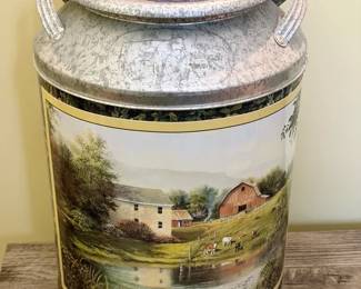 vintage Houston Harvest Dairy tin milk can