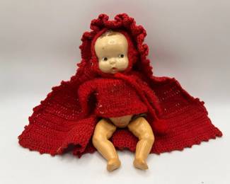 1960s Irwin Kewpie Doll with Handmade Clothing — Imperfect