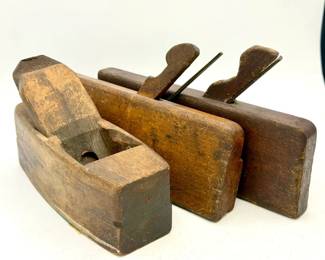 (3) antique wooden hand planes