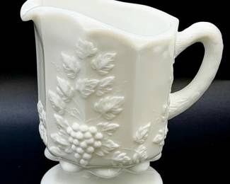 Westmoreland Paneled Grape Milk Glass Creamer