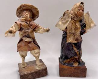 (2) Paper Mache Figures