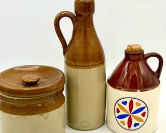 (3) Stoneware Vessels