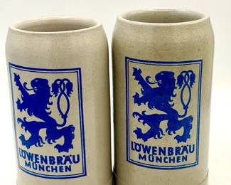(2) Lowenbrau Munchen German Beer Steins