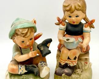 (2) Arnart 5th Ave in Japan Hummel Style Figurines — Imperfect