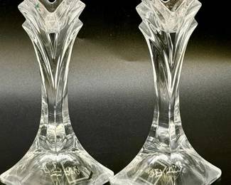 (2) Mikasa Art Deco Candlestick Holders With Stickers
