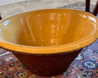 Very large Pancheon ceramic dairy bowl