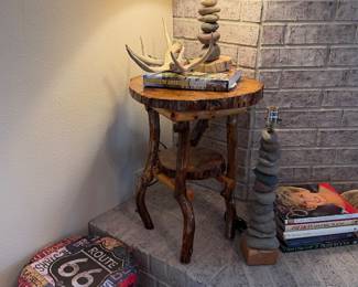 Handmade Rock Lamps & Wooden side tables