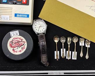 Mark Howe Signed Detroit Red Wings Puck, Timex Watch