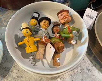 Carved People Wine Stoppers 