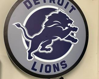 Detroit Lions Sign with Lights 