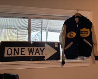 One Way Sign, Kimball Varsity Jacket 