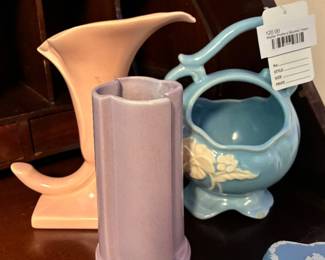 Weller Pottery Basket Vase 