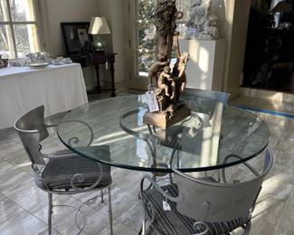 Glass top table and chairs
