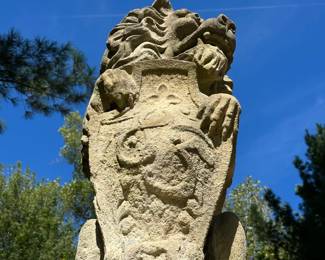 Detail of Bath stone Lyon (One of two)