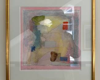 'Study for a Round Midnight' by Robert Natkin (b. 1930). Acrylic and pencil on paper. Executed in 1982. 11"H x 10.5"W.'Bath Apollo' by Robert Natkin (b. 1930). Acrylic and pencil on paper. Executed in 1982. 11"H x 10.5"W.