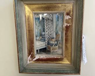 c"Interior" by Isabelle Rey (20th century) watercolour on paper. 7.5"H x 5.5"W