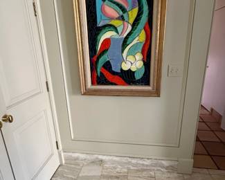 'Metamorphosis' by Tony Curtis (1925 - 2010). Acrylic on canvas. 39.5" H x 30.25" W