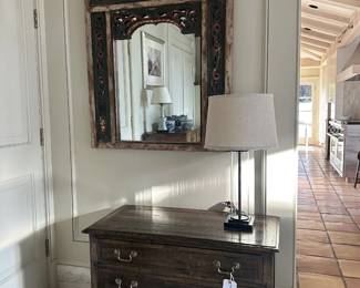 Polychrome carved wood import mirror