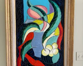 'Metamorphosis' by Tony Curtis (1925 - 2010). Acrylic on canvas. 39.5" H x 30.25" W