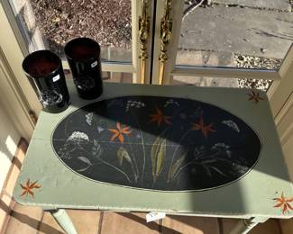 Top view of small side table