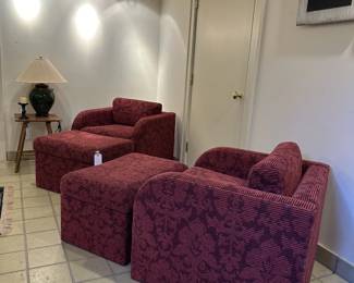 Chairs with ottomans