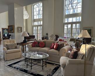 Sofa and two side chairs in Great Room