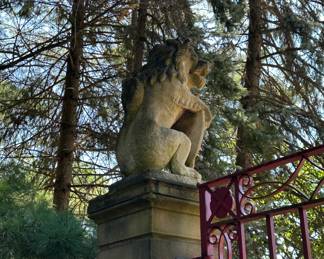 Detail of Bath stone Lyon (One of two)