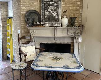 Another French blue tile top table