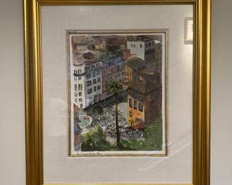 'Piazza d'Espagna' by Anthony Benedetto (aka Tony Bennett) (1926 - 2023) Watercolour