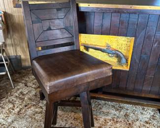 There are three bar stools