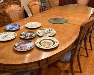  Traditional oval Wood dining table came back, Chairs