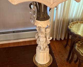   Vintage figural table lamp pair 