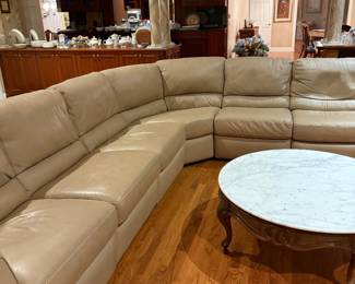 leather Sectional sofa seats eight
